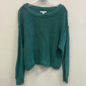 American Eagle Women's Green Knit Dolman Sleeve Scoop neck Sweater SMALL 740